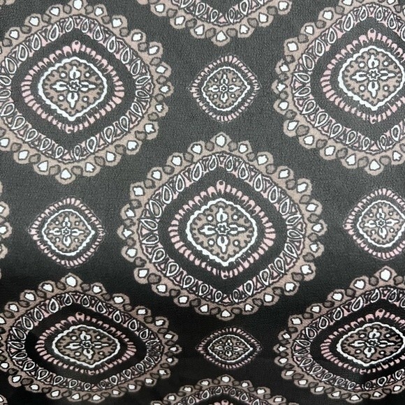 Loft long sleeve black and pink print semi sheer top size large - Picture 3 of 7